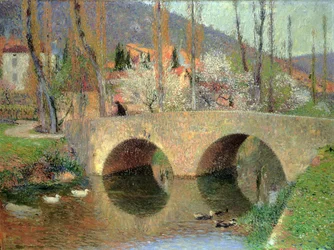 A ponte em Labastide du Vert na primavera de 1911
