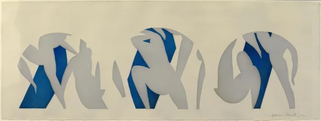A dança, cinzento, azul, branco