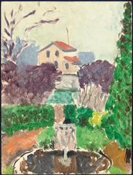 Jardim do artista em Issy-les-Moulineaux, c.1918 (óleo sobre painel)