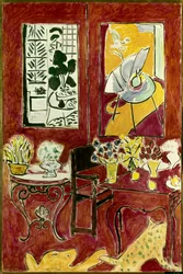 Grande interior vermelho 1948 (óleo sobre tela)
