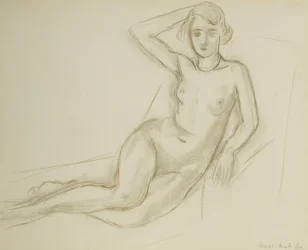 Nu sentado numa cadeira reclinável; Nu Assis sur une Chaise Longue
