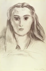 Retrato de uma jovem mulher com o cabelo solto (L.N. Delektorskaya)