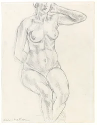 Nu sentado, c.1918 (grafite e giz preto sobre papel)
