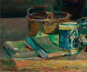 Still live with Books, c.1895 (óleo sobre tela)