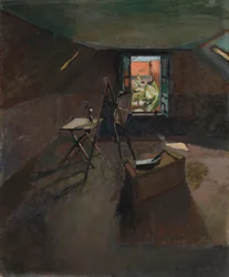 Estúdio sob o beiral, c.1903 (óleo sobre tela)