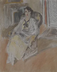 Mulher sentada numa poltrona, c.1922 (óleo sobre tela)