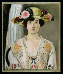 Mulher de chapéu, c.1920 (óleo sobre tela)