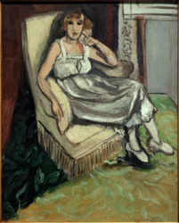 Mulher numa poltrona
