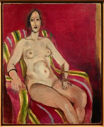 nu assis fond rouge 1925 (óleo sobre tela)