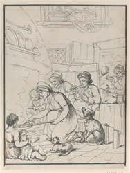 Cottagers, com Fireside, 1799.