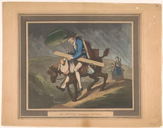 Artista viajando pelo País de Gales Um artista viajando no País de Gales (título no objeto)
