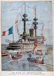 Uma bola a bordo do navio de guerra Formidable, Villefranche Harbour, França, 1896