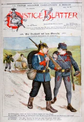 Uma caricatura da Aliança Tripla na revista Lustige Blatter, 1893
