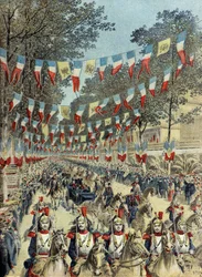 Chegada a Nice do czarevitch Georges Alexandrovitch Romanov em 1896 (Gravura)