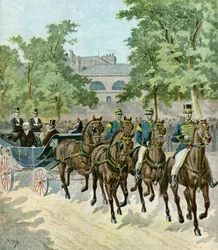Chegada de Felix Faure ao hipódromo, 1895 (Ilustração)
