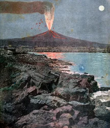 A erupção do Etna, Sicília, 1892