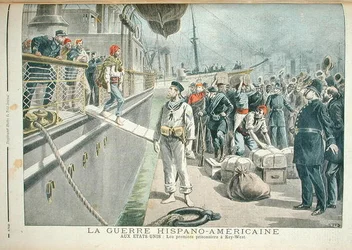 Os Primeiros Prisioneiros em Key West durante a Guerra Hispano-Americana, do Le Petit Journal, 8 de maio de 1898