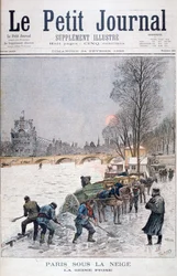 O Sena congelado, inverno, Paris, 1895
