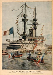 Villefranche Harbour, uma bola a bordo do Formidable, ilustração do Le Petit Journal, gravada por PHGV Michel, 1º de março de 1896