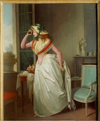 Mulher nos olhos Pintura de Henri Nicolas van Gorp (1756-1819) Sol do século XIX. 0,4x0,32 m Rouen, musee des Beaux Arts