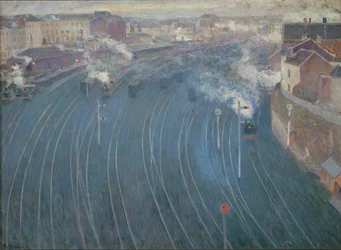 A Gare du Luxembourg em Bruxelas (pintura sobre tela)