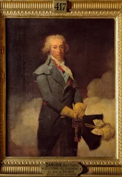 Retrato de Louis Henri Joseph de Bourbon (1756 - 1830) nono e último príncipe de Conde. Pintura de Henri Pierre Danloux (1753 - 1809)
