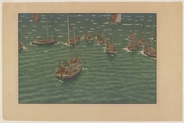Barcos ancorados em Tréboul, placa 5 de, "Le Beau Pays de Bretagne