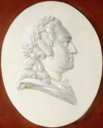 Retrato do Rei Luís XV, do comprimento do busto, em um Oval Pintado, um Medalhão Trompe l&39;Oeil