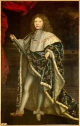 Retrato de Luís XIV criança (1638 - 1715) em traje sagrado