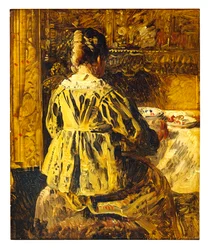 A refeição ou a mulher vista de trás (óleo sobre tela)