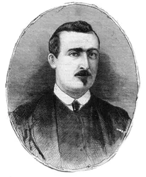 Retrato de Antoine Alphonse Chassepot (1833-1905) Armeiro e Criador da Espingarda do mesmo nome - Desenho de Henry de Montaut
