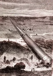 O gigantesco canhão espacial de J. T. Maston, de "Da Terra à Lua" de Jules Verne