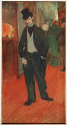 O Dr. Gabriel Tapie de Celeyran num corredor de teatro