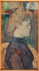 A modelo de pintura Helene Vary no atelier