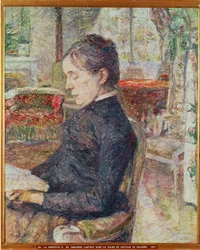 A Condessa Alphonse de Toulouse-Lautrec, mãe do pintor, na sala de estar do Chateau de Malrome