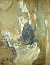 No piano, Madame Juliette Pascal, no salão do Chateau de Malrome; No piano, Madame Juliette Pascal, no Salon de Chateau de Malrome, 1896