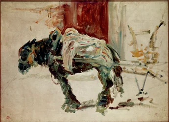 Cavalo daught para Celeyran. Pintura de Henri de Toulouse-Lautrec