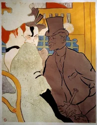 Inglês no Moulin Rouge Litográfico de Henri de Toulouse Lautrec (1864-1901) 1892 Sun. 0,47x0,37 m Albi, Musee Toulouse Lautrec