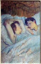Pintura na cama por Henri de Toulouse Lautrec (Toulouse-Lautrec