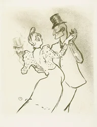 La Goulue e Valentin la Desossee. Cartaz de Toulouse-Lautrec.