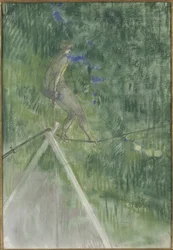 La danseuse de corde (funambule) - The Rope Dancer, de Toulouse Lautrec, Henri, de (1864-1901). Pastel sobre papel. Tamanho: 47x32 cm. Nationalmuseum Estocolmo
