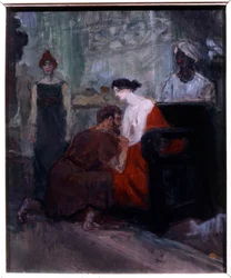 Representação Messalina de Valeria Messalina, grande debochado da Roma antiga. Pintura de Henri de Toulouse Lautrec (1864-1901) 1900 Sol. 0,55x0,46 m Albi, musee Toulouse Lautrec