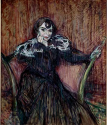 Retrato da actriz Berthe Bady. Pintura de Henri de Toulouse-Lautrec (Toulouse Lautrec