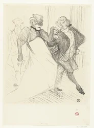 Portret van atores Gabrielle Rejane e Felix Galipaux em toneelstuk Madame Sans-Gêne Rejave e Galipaux, em Madame Sans Gène