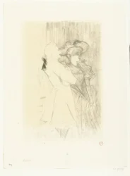 Retrato da cantora Marcelle Lender e da cantora Numa Auguez na opereta La Chanson de Fortunio
Lender et Aguez