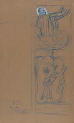 Projeto preliminar para o Playbill para Le Chariot de Terre Cuite, 1894.