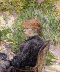 Mulher ruiva sentada no jardim do senhor, 1889