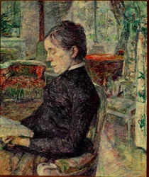 A mãe do pintor no Salão em Malrome. Pintura de Henri de Toulouse-Lautrec (Toulouse Lautrec