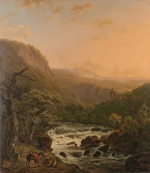 Rio nas Ardenas ao pôr do sol