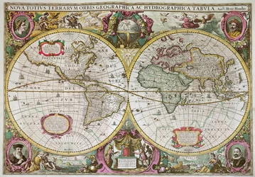 Uma nova terra e mapa da água da Terra inteira, 1630